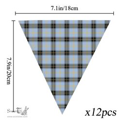ScotsTee Shop Scottish Baxter of Balgavies Ancient Tartan Triangle Flags Tartan Bunting, Pennants (12pcs)