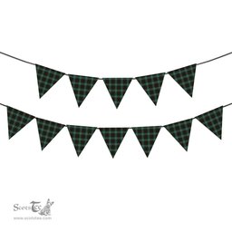 ScotsTee Shop Scottish Brodie Hunting Tartan Triangle Flags Tartan Bunting, Pennants (12pcs)