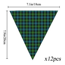 ScotsTee Shop Scottish Blair Ancient Tartan Triangle Flags Tartan Bunting, Pennants (12pcs)