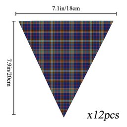 ScotsTee Shop Scottish Balfour Blue Modern Tartan Triangle Flags Tartan Bunting, Pennants (12pcs)