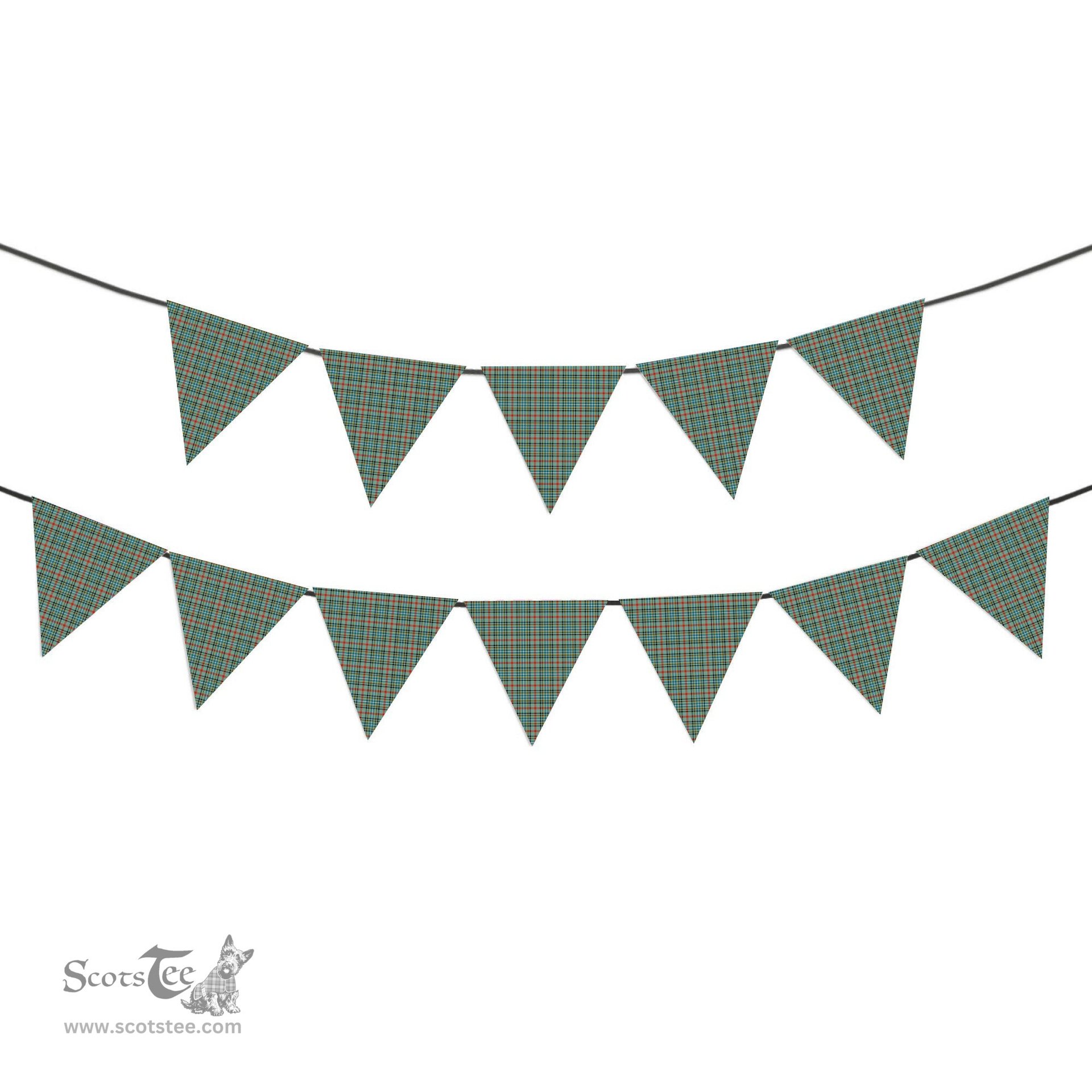 ScotsTee Shop Scottish Bisset Ancient Tartan Triangle Flags Tartan Bunting, Pennants (12pcs)