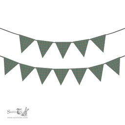 ScotsTee Shop Scottish Bisset Ancient Tartan Triangle Flags Tartan Bunting, Pennants (12pcs)