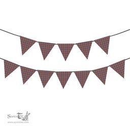 ScotsTee Shop Scottish Bell Border (Bell Southern Bell) Modern Tartan Triangle Flags Tartan Bunting, Pennants (12pcs)