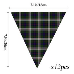 ScotsTee Shop Scottish Blair Dress Tartan Triangle Flags Tartan Bunting, Pennants (12pcs)