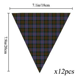 ScotsTee Shop Scottish Bowie Black Tartan Triangle Flags Tartan Bunting, Pennants (12pcs)