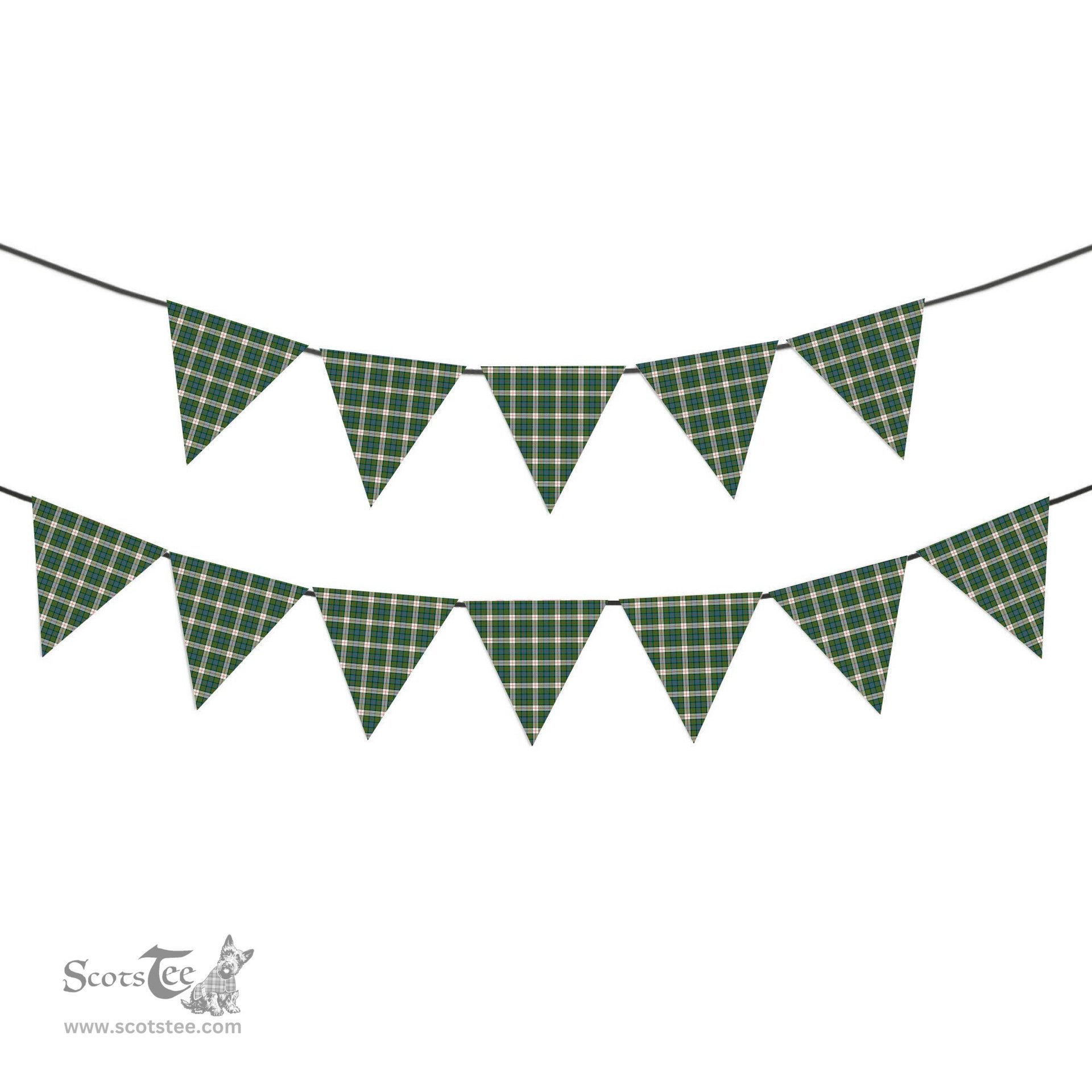 ScotsTee Shop Scottish Blair Dress Ancient Tartan Triangle Flags Tartan Bunting, Pennants (12pcs)