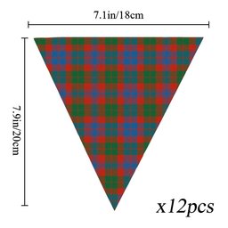 ScotsTee Shop Scottish Black Watch Pipe Band Ancient Tartan Triangle Flags Tartan Bunting, Pennants (12pcs)