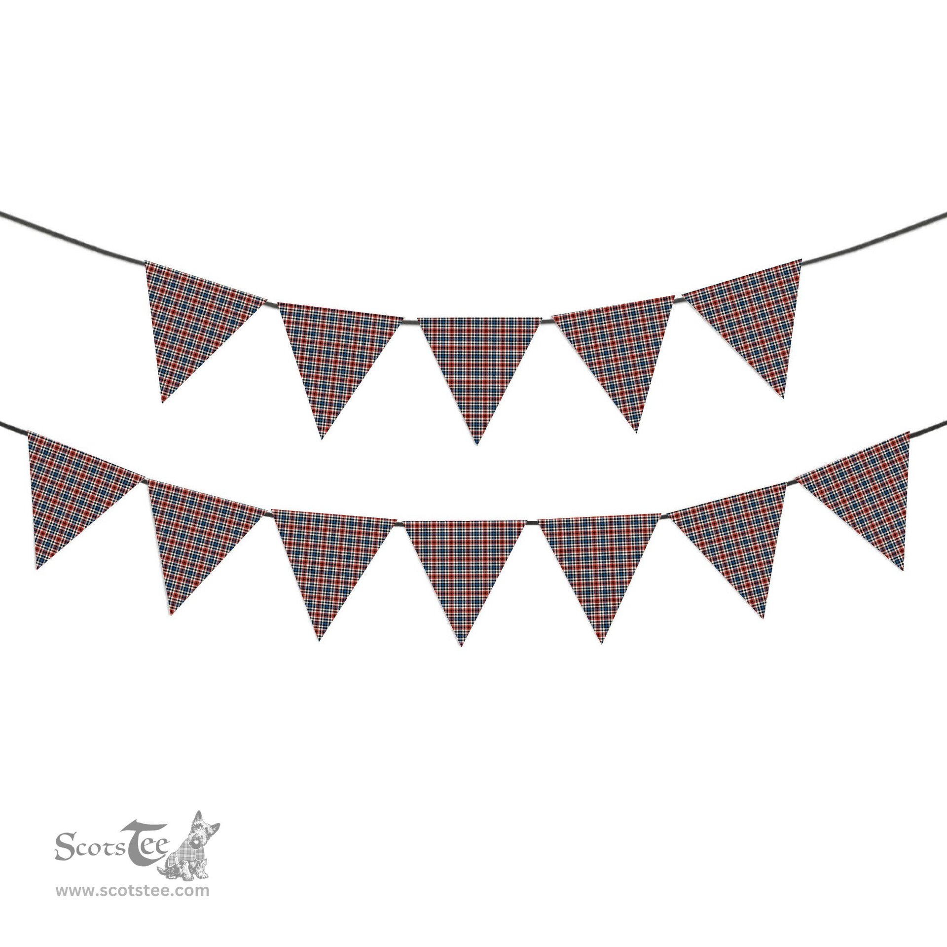 ScotsTee Shop Scottish Bell Border (Bell Southern Bell) Ancient Tartan Triangle Flags Tartan Bunting, Pennants (12pcs)