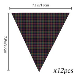 ScotsTee Shop Scottish Cameron Highlanders of Ottawa Tartan Triangle Flags Tartan Bunting, Pennants (12pcs)