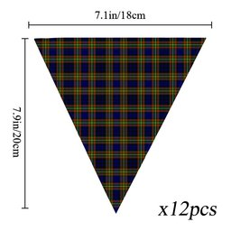 ScotsTee Shop Scottish Clelland Modern Tartan Triangle Flags Tartan Bunting, Pennants (12pcs)