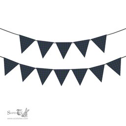 ScotsTee Shop Scottish Couper of Gogar Tartan Triangle Flags Tartan Bunting, Pennants (12pcs)