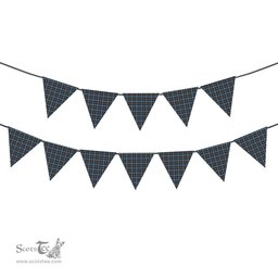 ScotsTee Shop Scottish Cathcart Modern Tartan Triangle Flags Tartan Bunting, Pennants (12pcs)