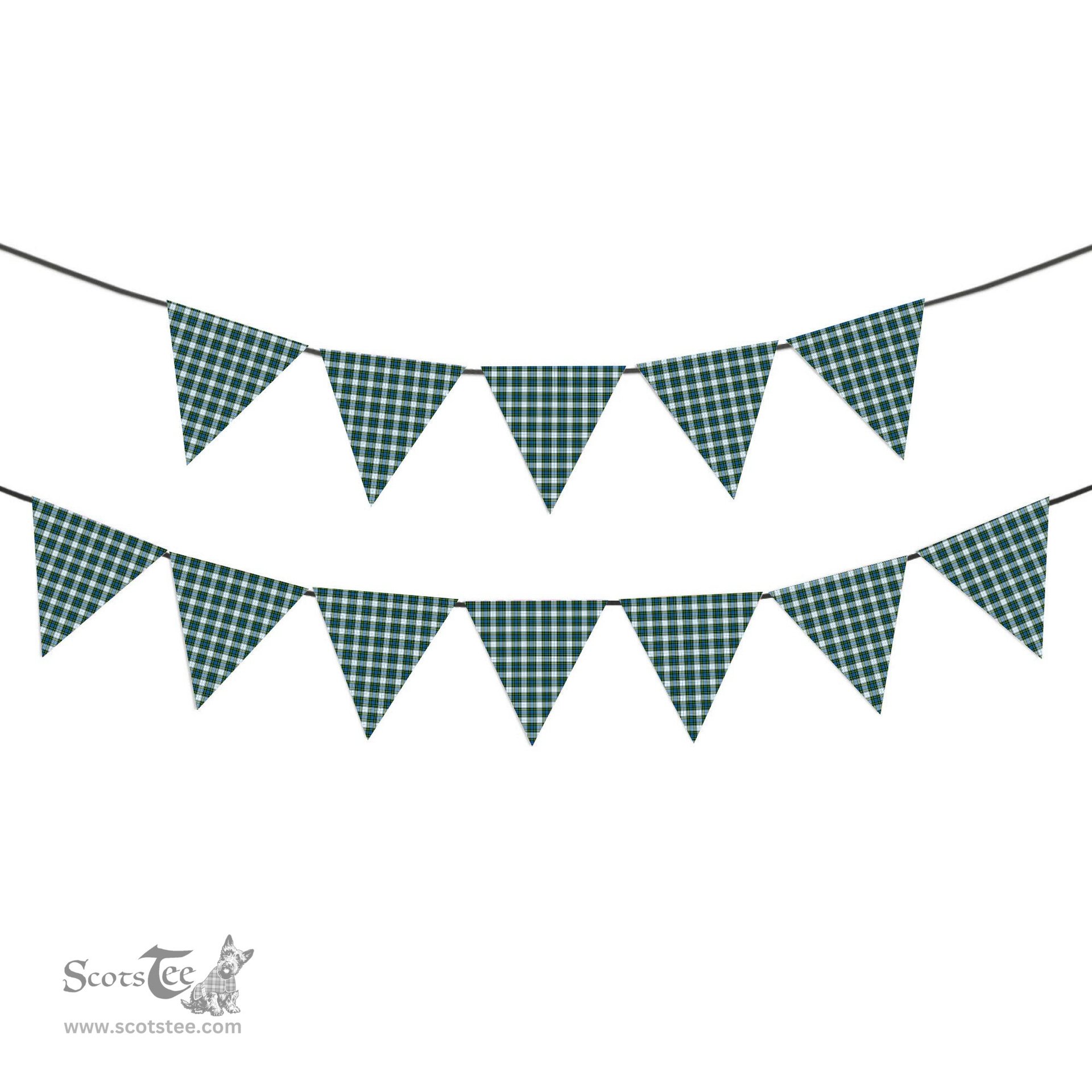 ScotsTee Shop Scottish Campbell Dress Tartan Triangle Flags Tartan Bunting, Pennants (12pcs)