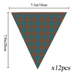 ScotsTee Shop Scottish Cameron Hunting Ancient Tartan Triangle Flags Tartan Bunting, Pennants (12pcs)
