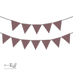 ScotsTee Shop Scottish Cunningham Dress Burgundy Dance Tartan Triangle Flags Tartan Bunting, Pennants (12pcs)