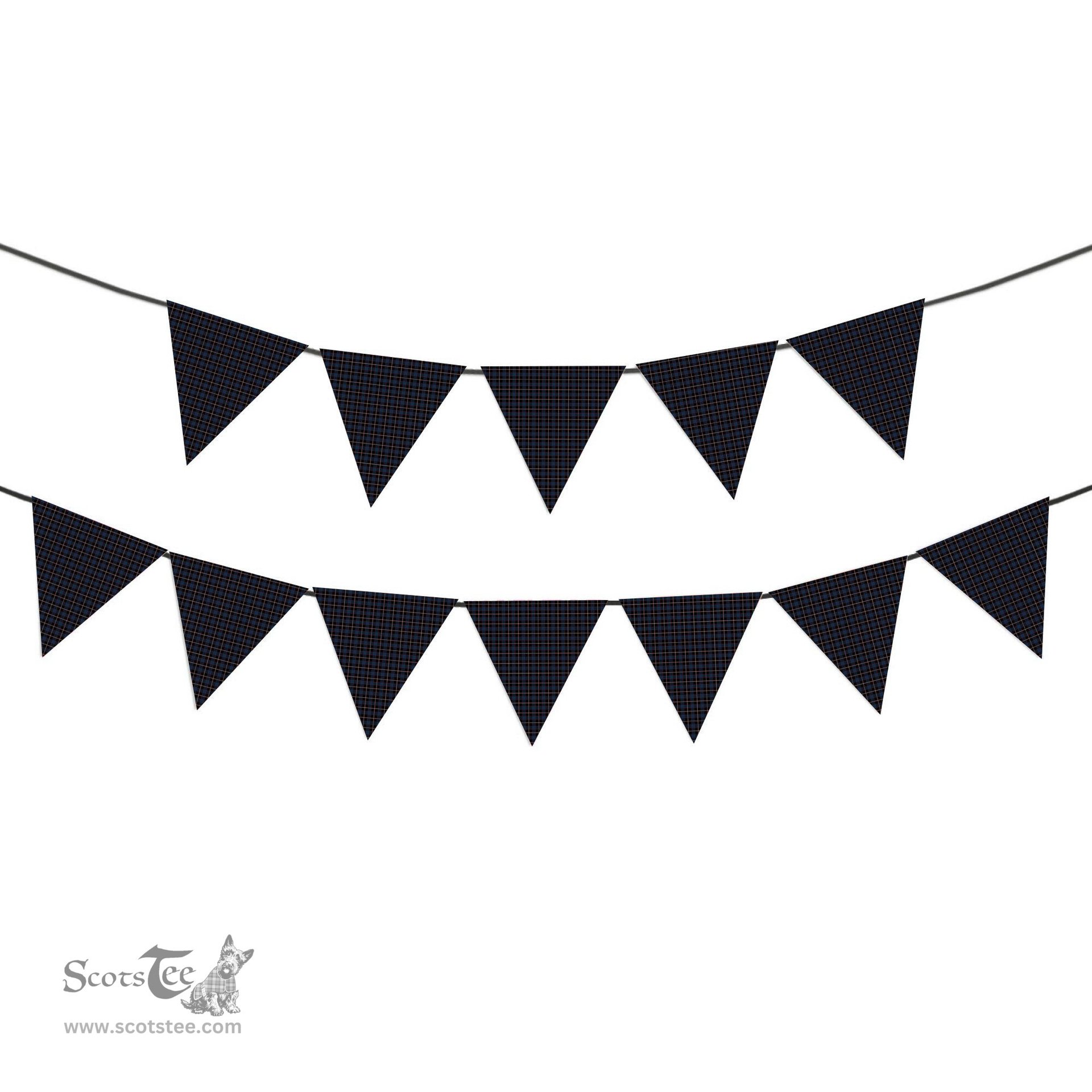 ScotsTee Shop Scottish Christie (2016) Tartan Triangle Flags Tartan Bunting, Pennants (12pcs)