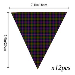 ScotsTee Shop Scottish Cameron of Erracht Modern Tartan Triangle Flags Tartan Bunting, Pennants (12pcs)