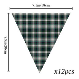 ScotsTee Shop Scottish Campbell Dress Modern Tartan Triangle Flags Tartan Bunting, Pennants (12pcs)