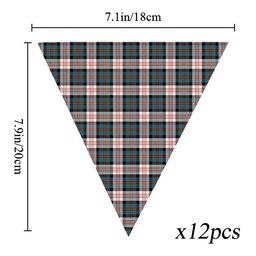 ScotsTee Shop Scottish Cameron of Erracht Dress Ancient Tartan Triangle Flags Tartan Bunting, Pennants (12pcs)