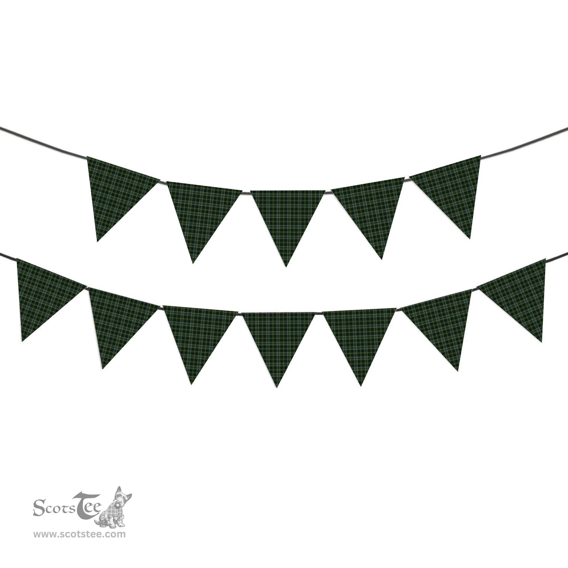 ScotsTee Shop Scottish Connell Hunting Tartan Triangle Flags Tartan Bunting, Pennants (12pcs)