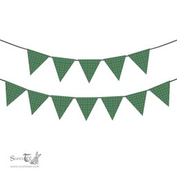 ScotsTee Shop Scottish Currie Modern Tartan Triangle Flags Tartan Bunting, Pennants (12pcs)