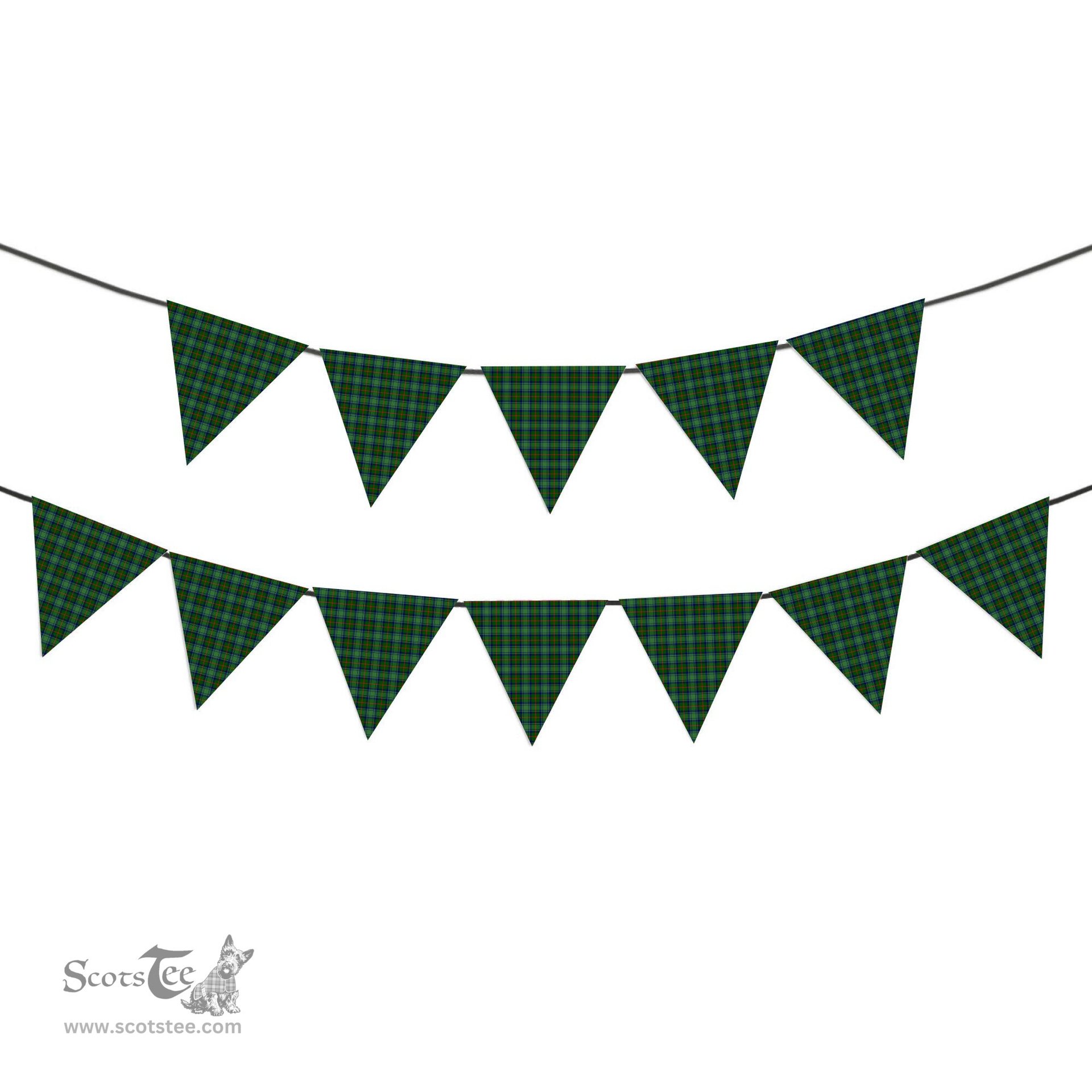 ScotsTee Shop Scottish Cranston Modern Tartan Triangle Flags Tartan Bunting, Pennants (12pcs)
