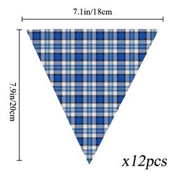 ScotsTee Shop Scottish Craig Paisley Modern Tartan Triangle Flags Tartan Bunting, Pennants (12pcs)