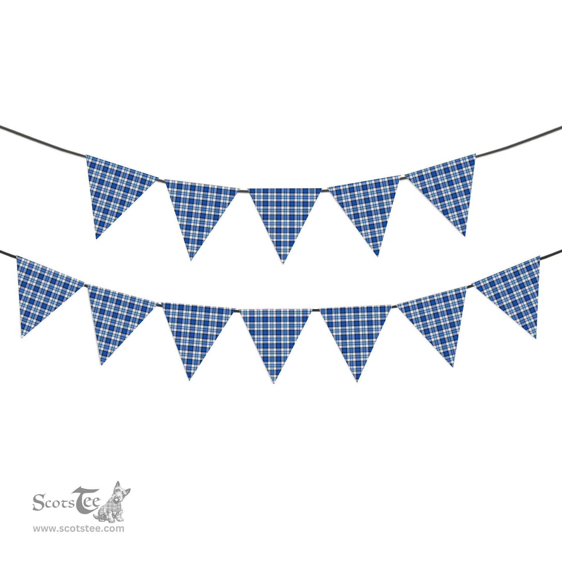 ScotsTee Shop Scottish Craig Paisley Modern Tartan Triangle Flags Tartan Bunting, Pennants (12pcs)