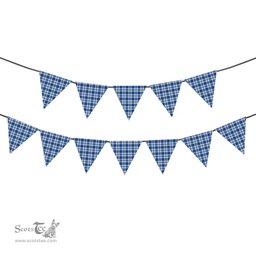 ScotsTee Shop Scottish Craig Paisley Modern Tartan Triangle Flags Tartan Bunting, Pennants (12pcs)