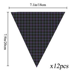 ScotsTee Shop Scottish Clergy Green Tartan Triangle Flags Tartan Bunting, Pennants (12pcs)