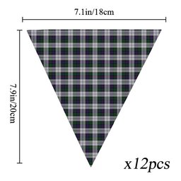 ScotsTee Shop Scottish Campbell of Cawdor Dress Tartan Triangle Flags Tartan Bunting, Pennants (12pcs)