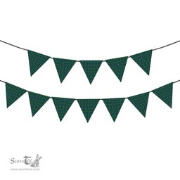ScotsTee Shop Scottish Forsyth Ancient Tartan Triangle Flags Tartan Bunting, Pennants (12pcs)