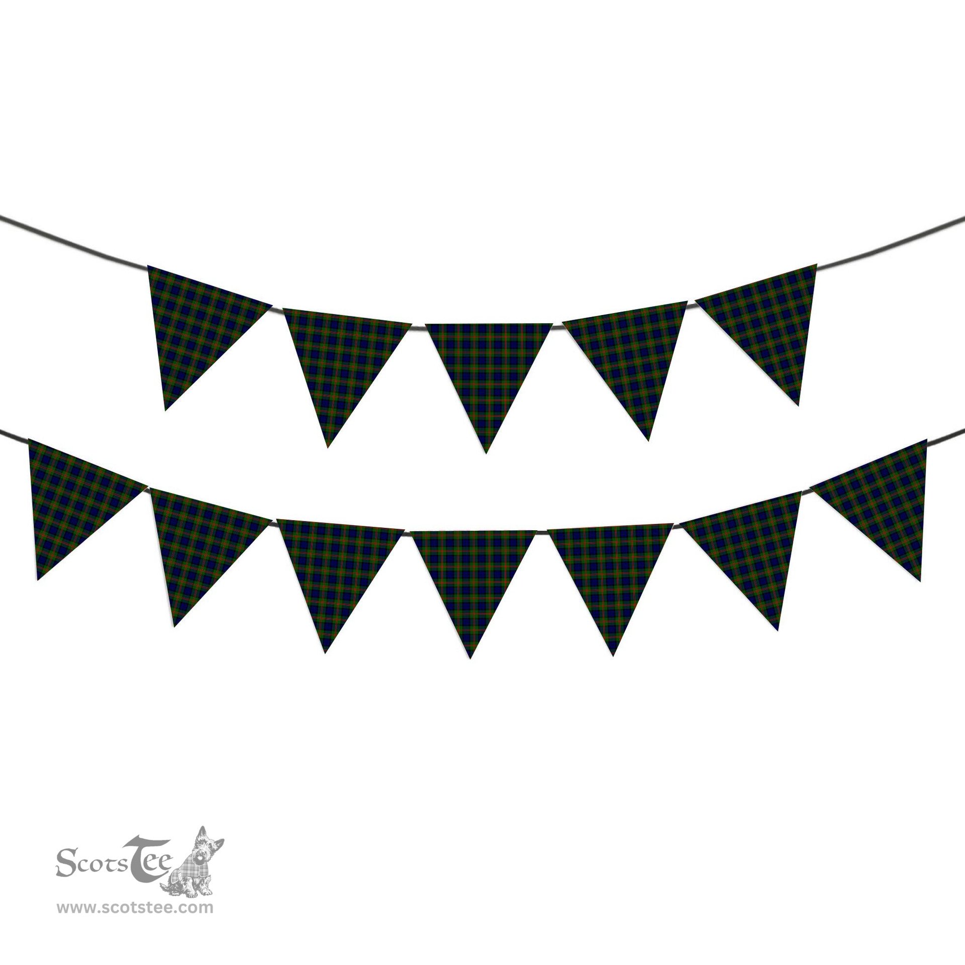 ScotsTee Shop Scottish Dundas Modern 02 Tartan Triangle Flags Tartan Bunting, Pennants (12pcs)
