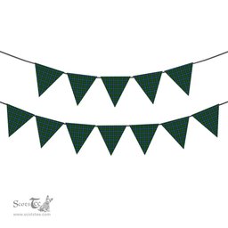 ScotsTee Shop Scottish Forsyth 1795 Tartan Triangle Flags Tartan Bunting, Pennants (12pcs)