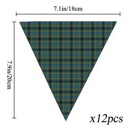 ScotsTee Shop Scottish Gillies Ancient Tartan Triangle Flags Tartan Bunting, Pennants (12pcs)