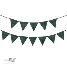 ScotsTee Shop Scottish Gillies Ancient Tartan Triangle Flags Tartan Bunting, Pennants (12pcs)