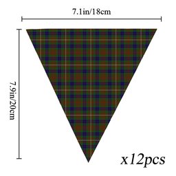 ScotsTee Shop Scottish Fraser Hunting 1 Tartan Triangle Flags Tartan Bunting, Pennants (12pcs)