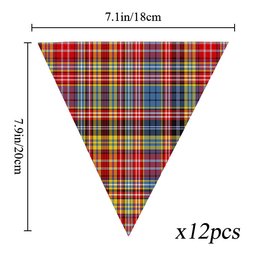 ScotsTee Shop Scottish Drummond of Strathallan Modern Tartan Triangle Flags Tartan Bunting, Pennants (12pcs)