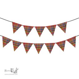 ScotsTee Shop Scottish Drummond of Strathallan Modern Tartan Triangle Flags Tartan Bunting, Pennants (12pcs)