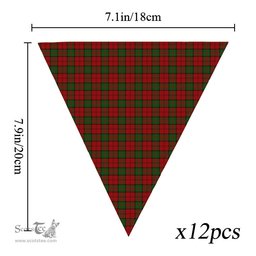 ScotsTee Shop Scottish Dunbar Tartan Triangle Flags Tartan Bunting, Pennants (12pcs)