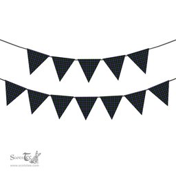 ScotsTee Shop Scottish Galbraith Modern Tartan Triangle Flags Tartan Bunting, Pennants (12pcs)