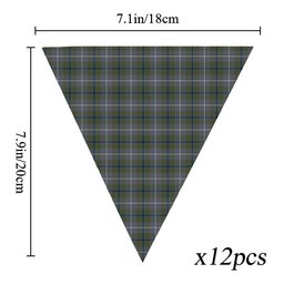 ScotsTee Shop Scottish Douglas Green  Ancient Tartan Triangle Flags Tartan Bunting, Pennants (12pcs)