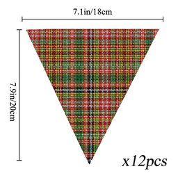 ScotsTee Shop Scottish Drummond of Strathallan  Ancient Tartan Triangle Flags Tartan Bunting, Pennants (12pcs)