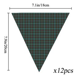 ScotsTee Shop Scottish Dundee Green Tartan Triangle Flags Tartan Bunting, Pennants (12pcs)