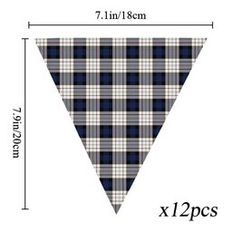 ScotsTee Shop Scottish Ferguson Dress Tartan Triangle Flags Tartan Bunting, Pennants (12pcs)