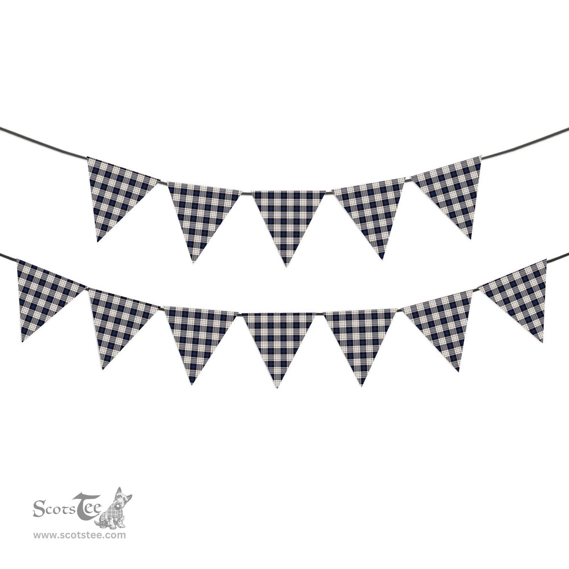 ScotsTee Shop Scottish Ferguson Dress Tartan Triangle Flags Tartan Bunting, Pennants (12pcs)