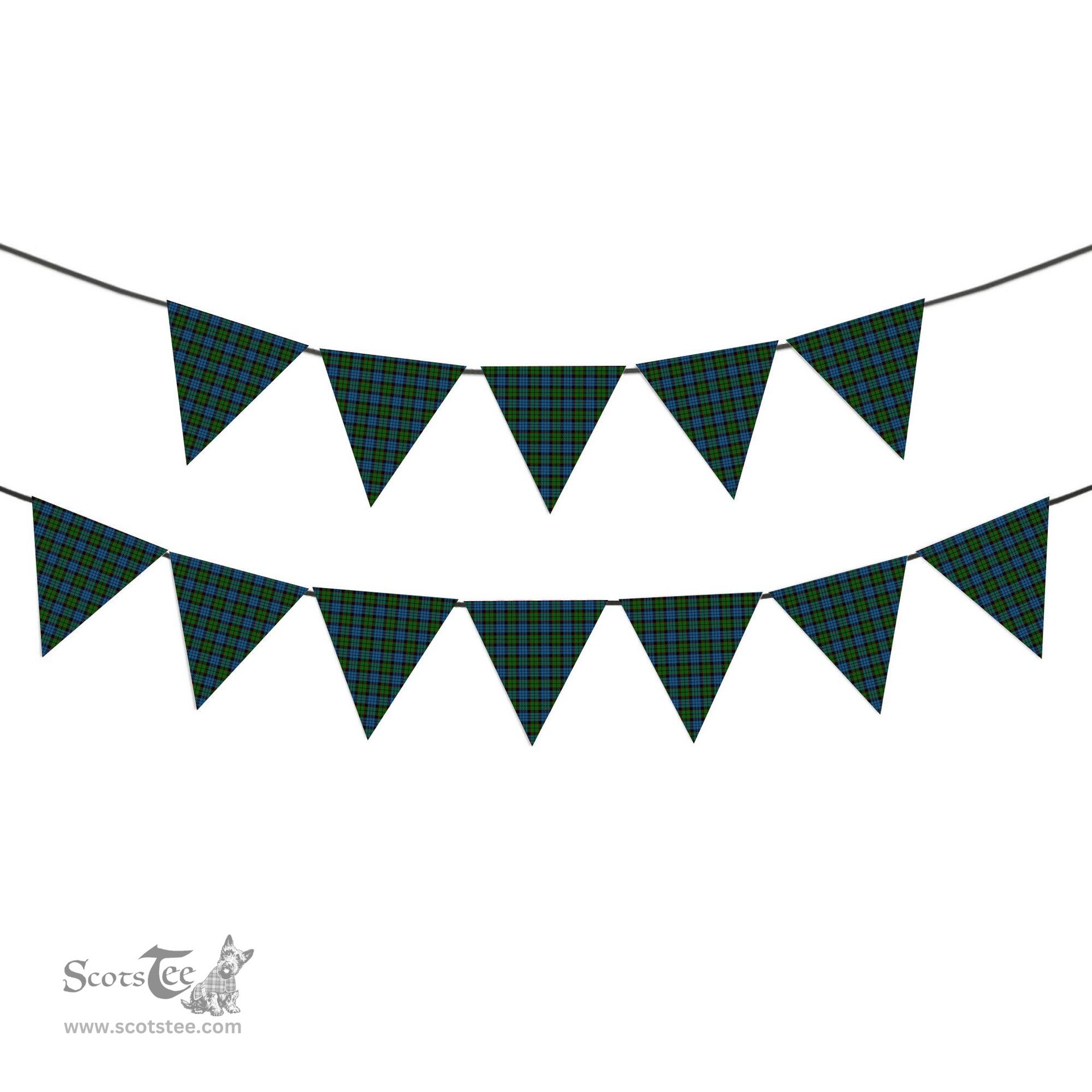 ScotsTee Shop Scottish Fletcher 2 Tartan Triangle Flags Tartan Bunting, Pennants (12pcs)