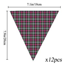 ScotsTee Shop Scottish Dundee Pink Variation Modern Clan Tartan Triangle Flags Tartan Bunting, Pennants (12pcs)