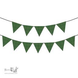 ScotsTee Shop Scottish Forrester Hunting Ancient Tartan Triangle Flags Tartan Bunting, Pennants (12pcs)