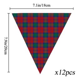 ScotsTee Shop Scottish Fotheringhame Tartan Triangle Flags Tartan Bunting, Pennants (12pcs)